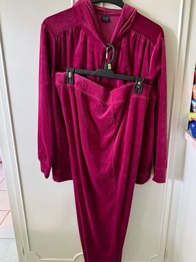 Faded Glory Plush Hoodie and Jogger Set in Deep Magenta -see sizes